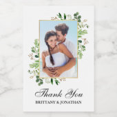 水色ユーカリ結婚グリーンリーのミニ ワインラベル (シングルラベル)