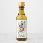 水色ユーカリ結婚グリーンリーのミニ ワインラベル (正面)