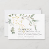 水色ユーカリ結婚グリーンリーの写真 サンキューカード (正面)