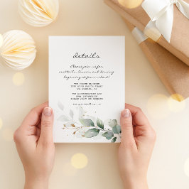 水色ユーカリ結婚グリーン詳細 エンクロージャーカード