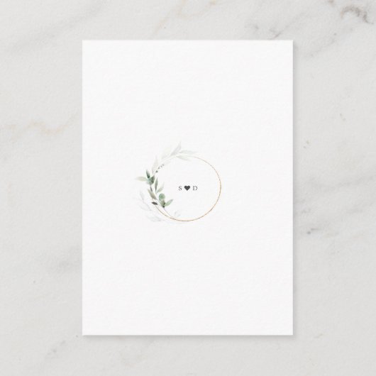 水色ユーカリ結婚グリーン詳細 エンクロージャーカード (裏面)