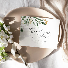 水色ユーカリ結婚グリー感謝していのあなた サンキューカード