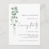 水色ユーカリ結婚ス夕べパーティー インビテーションポストカード (正面)