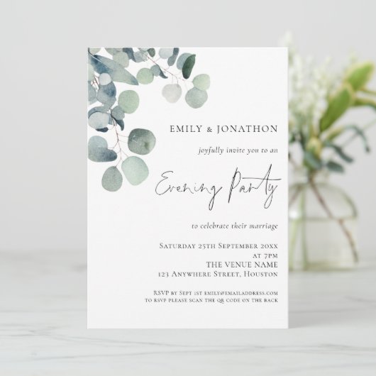 水色ユーカリ結婚ス夕べパーティー 招待状 (スタンド正面)