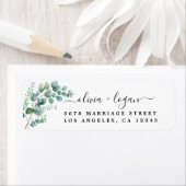水色ユーカリ結婚ス差出人住所 ラベル (インサイチュ)