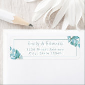 水色ユーカリ結婚ス差出人住所 ラベル (インサイチュ)
