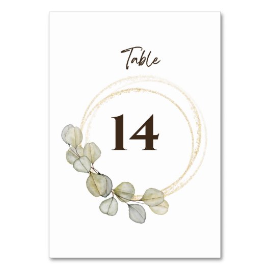 水色ユーカリ結婚ス テーブルナンバー (正面)