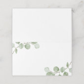 水色ユーカリ結婚ス プレイスカード (外部開封)