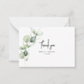 水色ユーカリ結婚パイド ノートカード (正面)