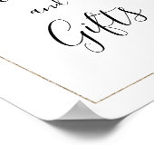 水色ユーカリ結婚プカード&ギフトサイン ポスター (角)