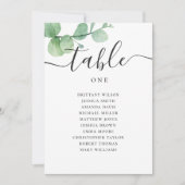 水色ユーカリ結婚プスのシーティングチャート 招待状 (正面)