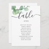 水色ユーカリ結婚プスのシーティングチャート 招待状 (正面/裏面)