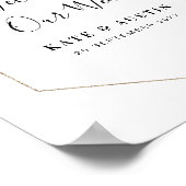 水色ユーカリ結婚プテスサイン ポスター (角)