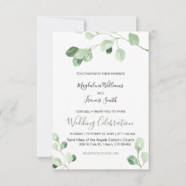 水色ユーカリ結婚プ 招待状