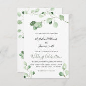 水色ユーカリ結婚プ 招待状 (正面/裏面)