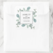 水色ユーカリ結婚ー スクエアシール (バッグ)