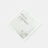 水色ユーカリ結婚ー スタンダードカクテルナプキン (角)
