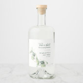 水色ユーカリ結婚ー リキュールボトルラベル (正面)