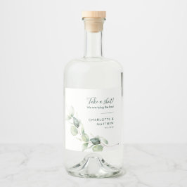 水色ユーカリ結婚ー リキュールボトルラベル