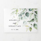 水色ユーカリ結婚ー 三つ折り招待状 (カバー)