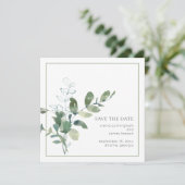 水色ユーカリ結婚式の日付を保存 セーブザデート (スタンド正面)