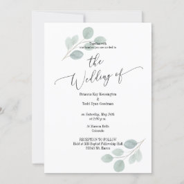 水色ユーカリ結婚式招待状なし写真 招待状