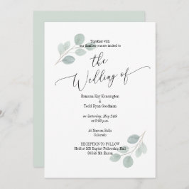 水色ユーカリ結婚式招待状なし写真 招待状