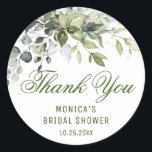 水色ユーカリ緑ありがとう名前 ラウンドシール<br><div class="desc">水の色ユーカリ緑ありがとう名前クラシックラウンドのステッカー。更なるカスタマイズのためクリックには、「更にカスタマイズ」リンクをクリックし、このテンプレートを編集するために当社のツールを使用する。要もし救済る連絡よ。</div>