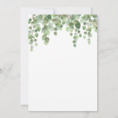 水色ユーカリ緑のお祝い・オブ・ライフ 招待状 (裏面)