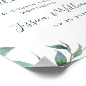 水色ユーカリ緑のカップルのシャワー ポスター (角)