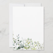 水色ユーカリ緑のカップルのシャワー 招待状 (裏面)