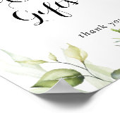 水色ユーカリ緑のカードとギフトサイン ポスター (角)