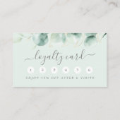 水色ユーカリ緑のフローラ金ゴールド ロイヤリティカード (裏面)