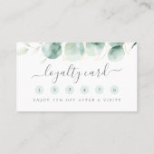 水色ユーカリ緑のフローラ金ゴールド ロイヤリティカード (裏面)