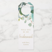水色ユーカリ緑のブライドメイド提案 ボトルネックタグ (正面)