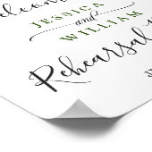 水色ユーカリ緑のリハーサルディナー ポスター (角)