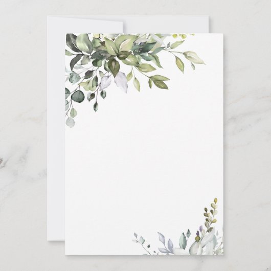 水色ユーカリ緑のリハーサルディナー 招待状 (裏面)