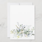 水色ユーカリ緑の中性ベビーシャワー 招待状 (裏面)