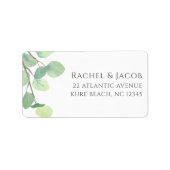 水色ユーカリ緑の家族のアドレス ラベル (正面)