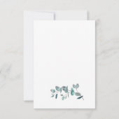 水色ユーカリ緑の結婚式RSVPカード 出欠カード (裏面)