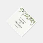 水色ユーカリ緑の結婚披露宴 スタンダードカクテルナプキン (角)