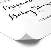 水色ユーカリ緑の赤ちゃんシャワーへようこそ ポスター (角)