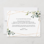 水色ユーカリ緑の金ゴールドサンキューカード サンキューカード (裏面)