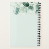 水色ユーカリ緑の金ゴールドフローラ ノートブック (裏面)