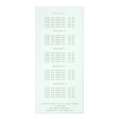 水色ユーカリ緑の金ゴールド葉 ラックカード (裏面)