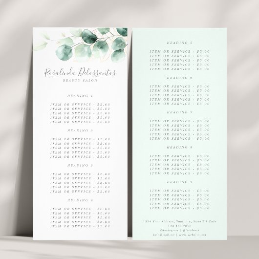 水色ユーカリ緑の金ゴールド葉 ラックカード