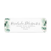 水色ユーカリ緑の金ゴールド葉 ラベル (正面)