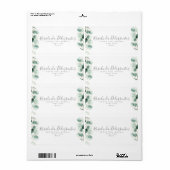 水色ユーカリ緑の金ゴールド葉 ラベル (フルシート)