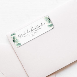 水色ユーカリ緑の金ゴールド葉 ラベル