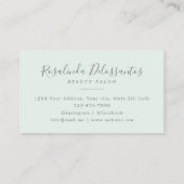 水色ユーカリ緑の金ゴールド葉 名刺 (裏面)